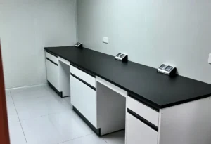 Laboratory Workbenches with Storage Cabinets